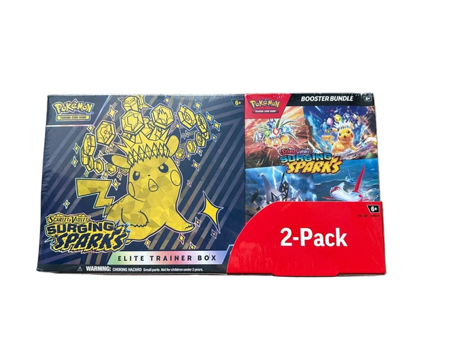 Pokemon TCG: Surging Sparks 2 Pack Elite Trainer Box & Booster Bundle (Costco Exclusive)